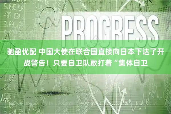 驰盈优配 中国大使在联合国直接向日本下达了开战警告！只要自卫队敢打着“集体自卫